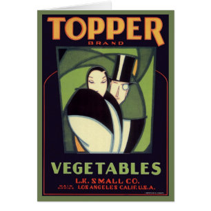 Etiqueta Vegetable de topper, romance Art Déco