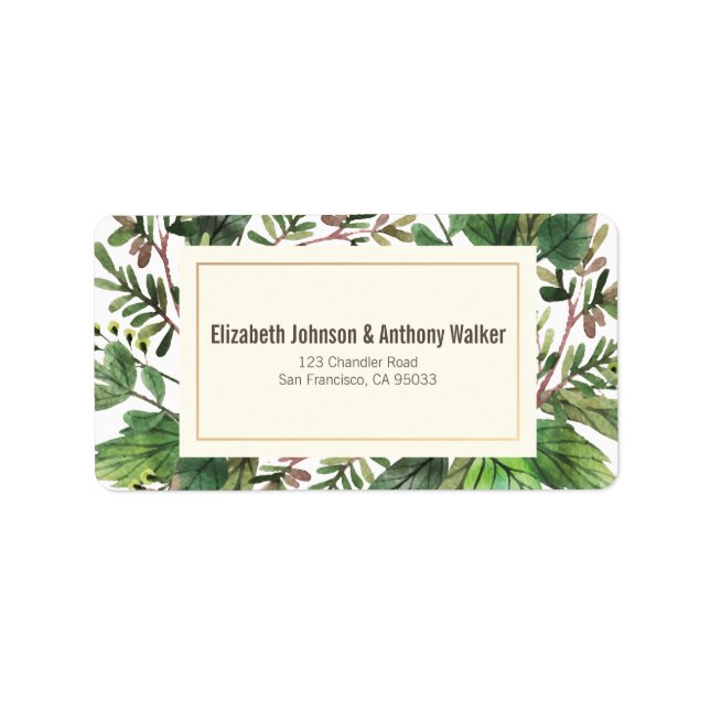 Etiqueta Vegetación acuática y Boda de madera (Frente)