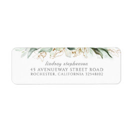 Etiqueta Vegetación acuática y hojas de eucalipto