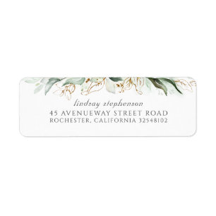 Etiqueta Vegetación acuática y hojas de eucalipto