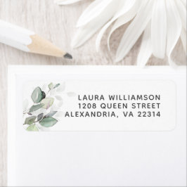 Etiqueta Vegetación botánica de color de agua de aire claro