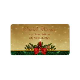 Etiqueta Vela,Árbol de pino,Vacaciones de arco rojo