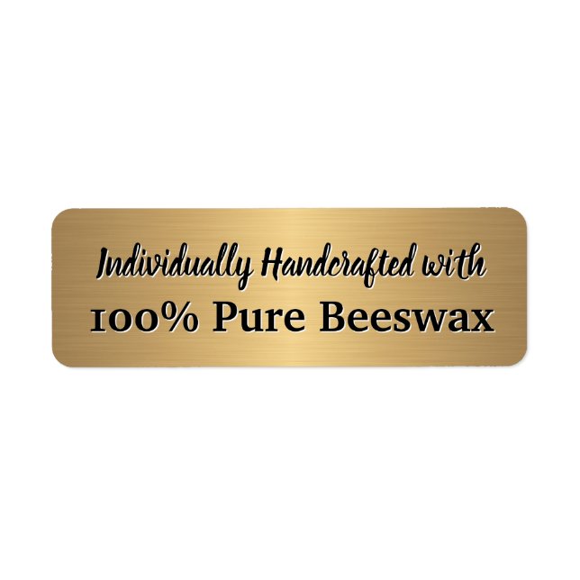 Etiqueta Vela de cera de abeja hecha a mano (Frente)