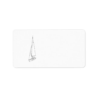 Etiqueta Vela. Esbozo en blanco y negro.