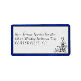 Etiqueta Velvet azul, Boda florido negro