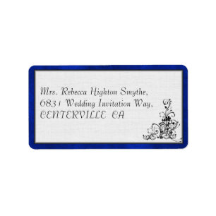 Etiqueta Velvet azul, Boda florido negro