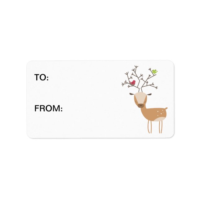 Etiqueta Venado con pájaros (Frente)