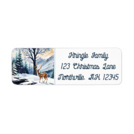Etiqueta Venado por los Navidades del lago Snowy Dirección 