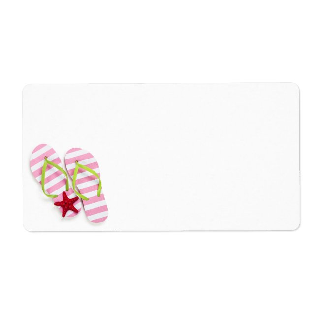 Etiqueta Verano Flip Flops Con Starfish (Frente)