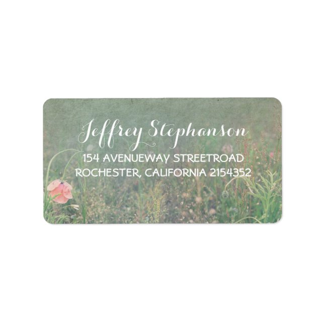 Etiqueta Verano Meadow Elegante (Frente)