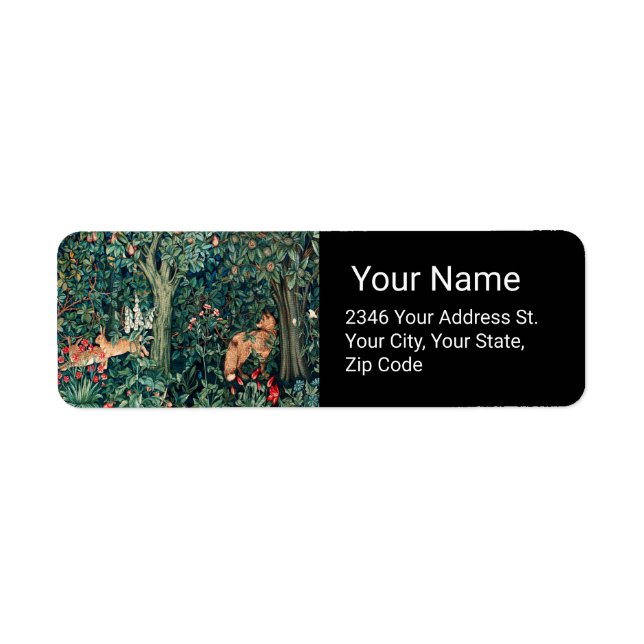 Etiqueta VERDAD, ANIMALES FORESTALES Hares, Fox, Floral Ver (Frente)