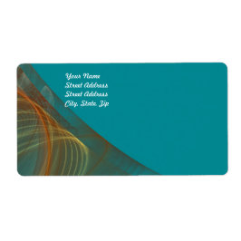 Etiqueta verde azulada de envío de fondo fractal