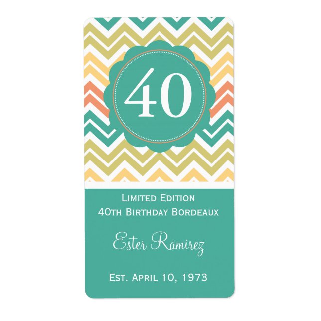 Etiqueta verde azulada del vino de Chevron (375 ml (Frente)