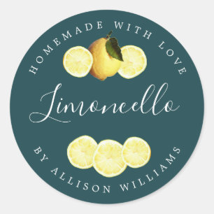 Etiqueta Verde azulada profunda de Limoncello case