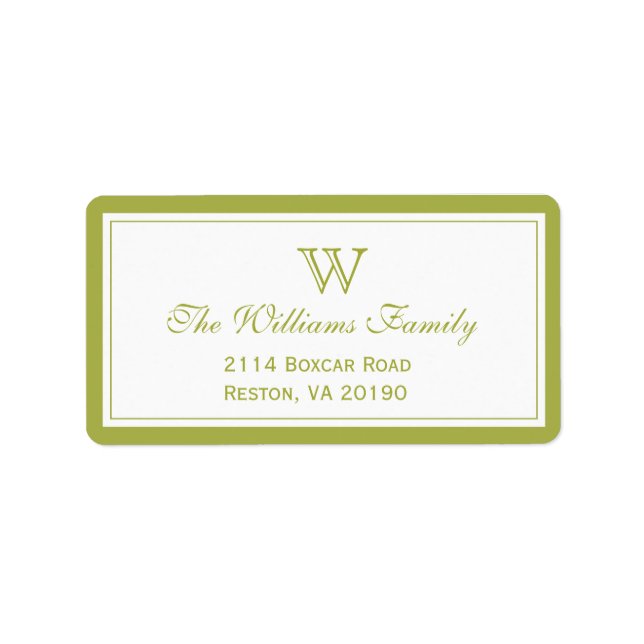 Etiqueta Verde clásico (Frente)