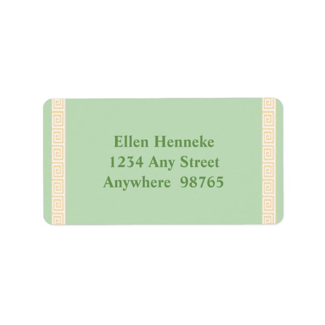 Etiqueta Verde clave griega (Frente)