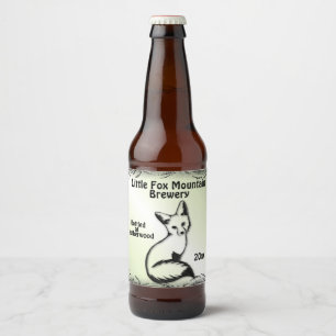 Etiqueta verde de cerveza Fox