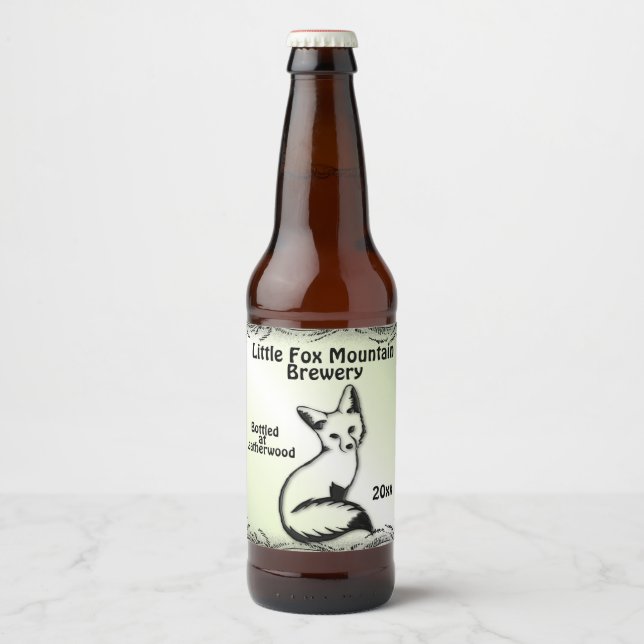 Etiqueta verde de cerveza Fox (Anverso)