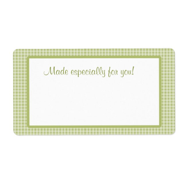 Etiqueta Verde de Gingham (Frente)