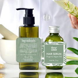 Etiqueta Verde de ingredientes para hojas tropical