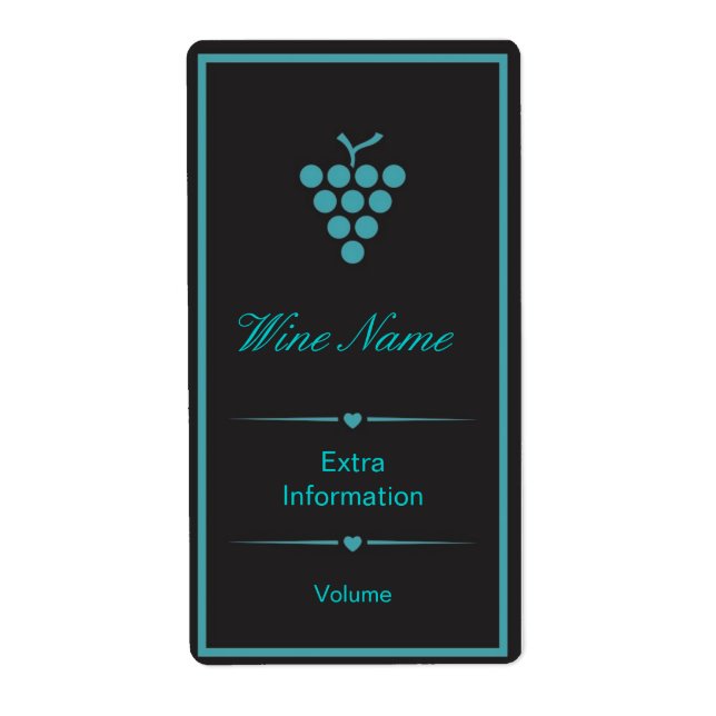 Etiqueta verde de vino negro (Frente)