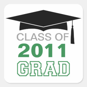 Etiqueta verde del regalo de la graduación del a