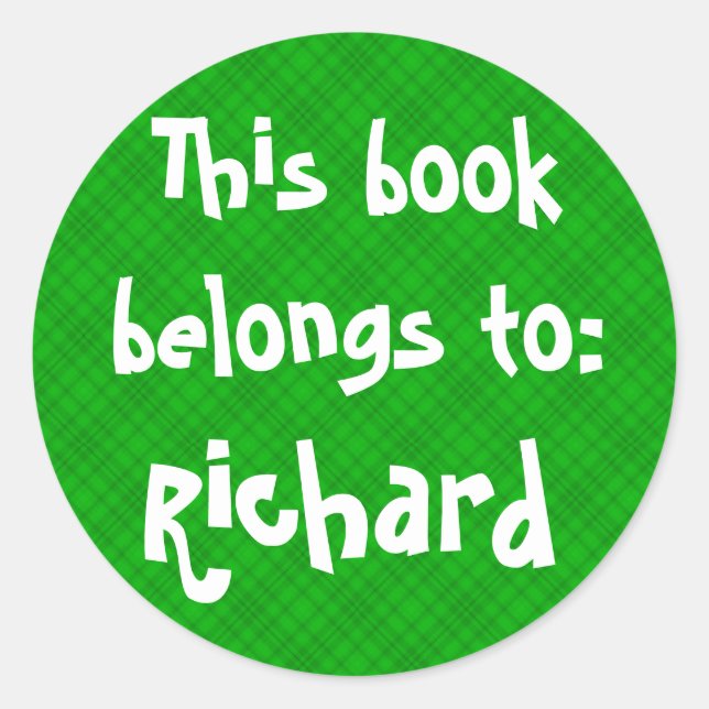 Etiqueta Verde "Este libro pertenece a" (Anverso)