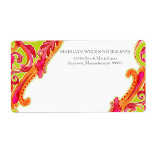 Etiqueta Verde lima moderna de la mandarina del corazón del