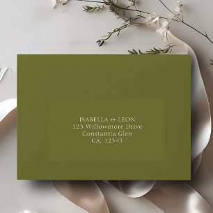 Etiqueta Verde Oliva Dirección de Boda Simple