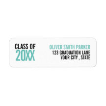 Verde teal negrita graduación personalizado AÑO