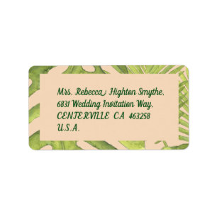 Etiqueta Verde tropical y Boda Rubor