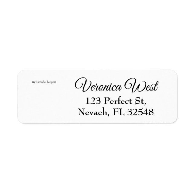 Etiqueta Veremos qué pasa con la cita del presidente Trump (Frente)