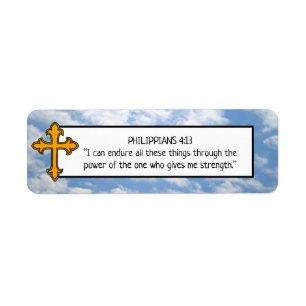 Etiqueta Versículo Bíblico Religioso y Nubes