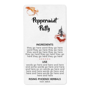 Etiqueta *~* Vert Phoenix Rising Pine Trees Naranja Borgoña