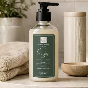 Etiqueta vertical de cosméticos caseros verde bosq