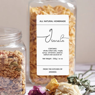 Etiqueta vertical de granola casera