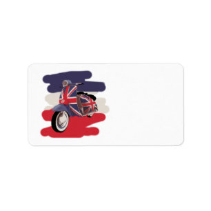 Etiqueta Vespa del británico de Union Jack