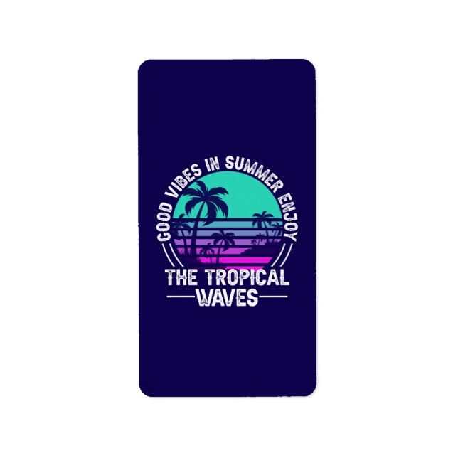 Etiqueta Vibes de verano tropical-82646 (Frente)