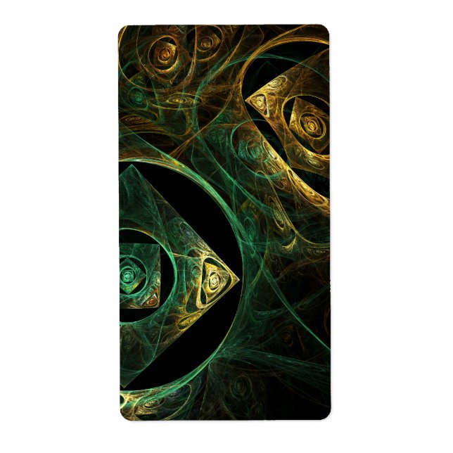 Etiqueta Vibraciones mágicas Resumen Art Fractal (Frente)