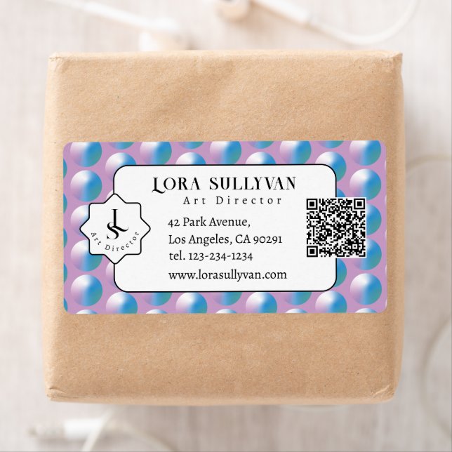 Etiqueta Vibrant gradient circles Geometric Modern Blue. (In situ)