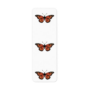 Etiqueta Vibrant Monarch Butterfly Illustration on Light Ba
