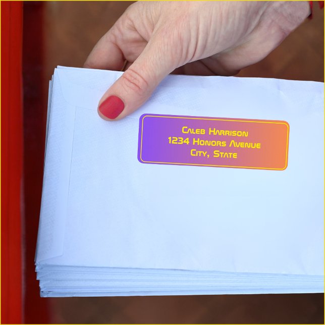 Etiqueta Vibrante Sunset Modern Tech Graduation (Subido por el creador)