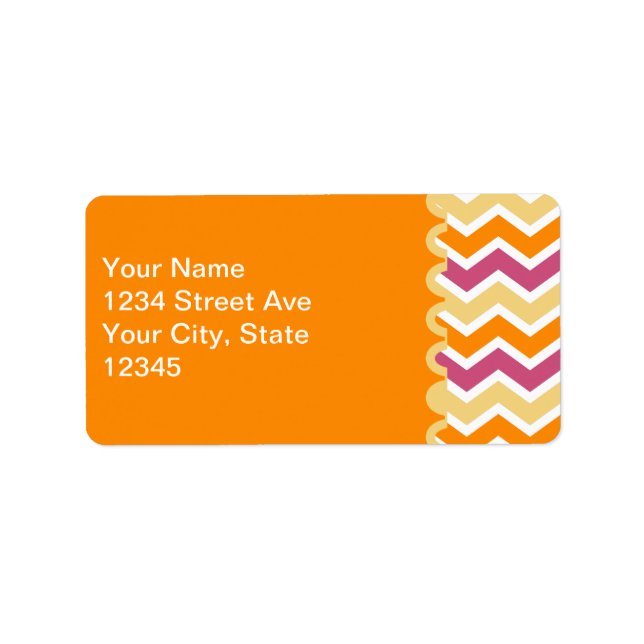 Etiqueta Vibrante ZigZag tribal (Frente)