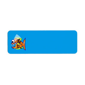 ETIQUETA VICIOSA PERSONALIZADO FUNNY PIRANHA PESCADO LOGO G