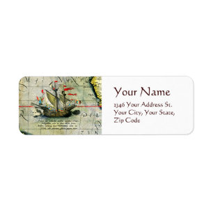 Etiqueta Victoria, mapa de antigüedades Océano Pacífico