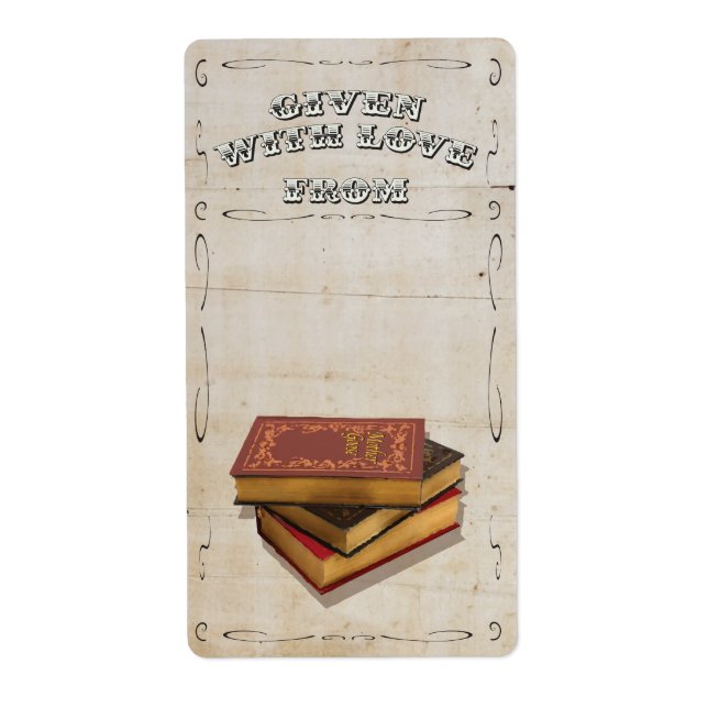 Etiqueta Victoriano cedido con la placa de amor (Frente)