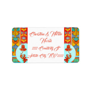 Etiqueta Victoriano de flor vintage floral de Art Nouveau