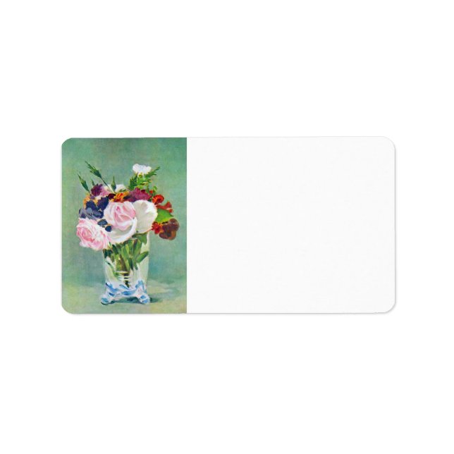 Etiqueta Vida con flores por Edouard Manet (Frente)