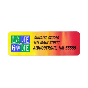 Etiqueta Vida en vivo y luego acuarela