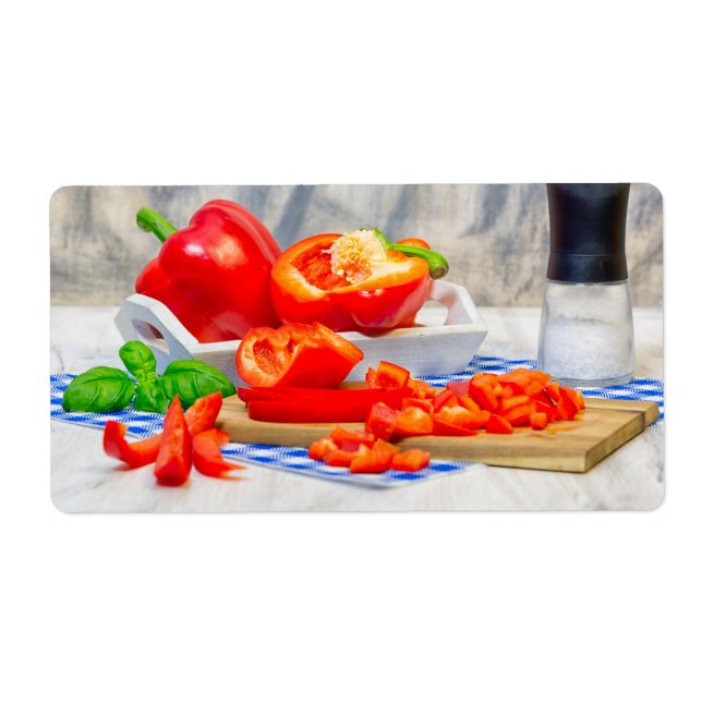 Etiqueta Vida residual de pimienta dulce (Frente)